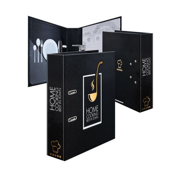 Dosar cu retete HERMA A4 Homecooking - A4 - bucla de sustinere, depozitare, carton multicolor, 7 cm