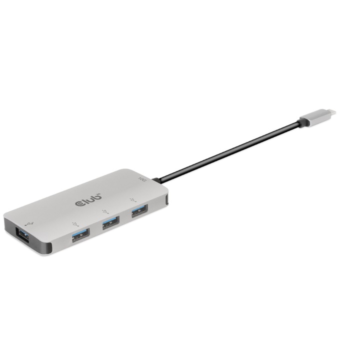 USB хъб, Club 3D, USB Gen2/Type-C при 10Gbps, Сребрист