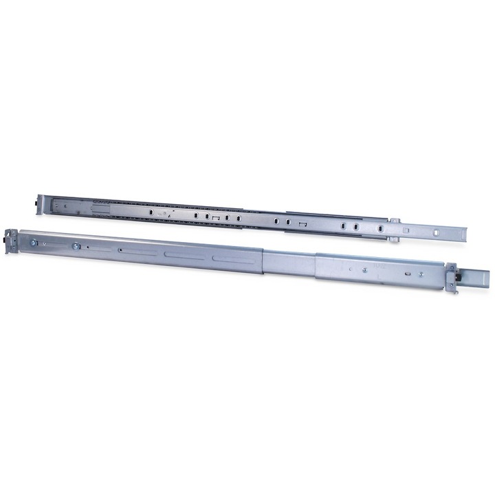 Teleszkópos sínek, Inter-Tech, fém, 30 kg, 1U, 12 mm x 650 mm, ezüst