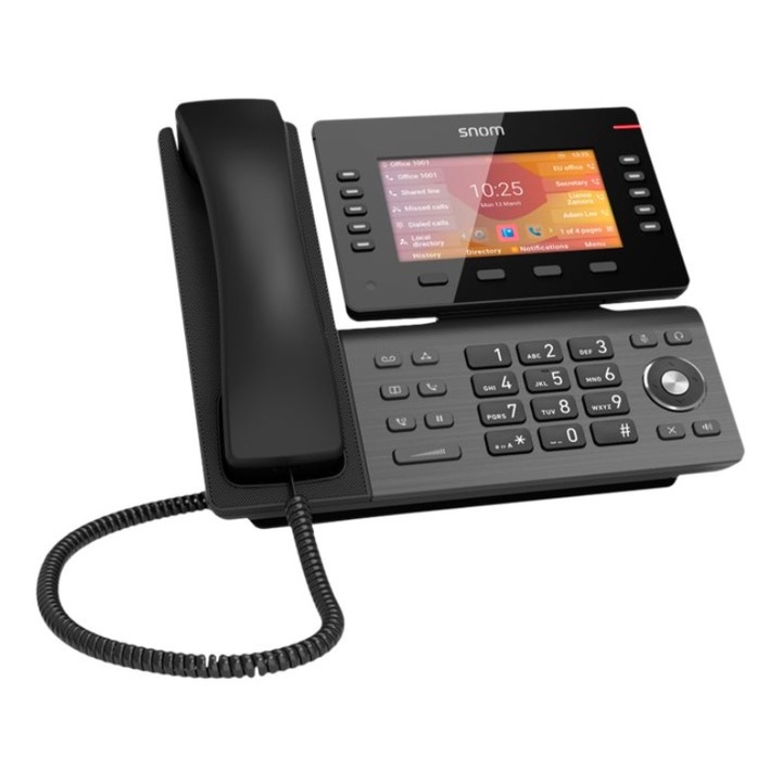 Telefon cu fir Snom D865, VoIP, Ethernet, WLAN, Gri/Negru