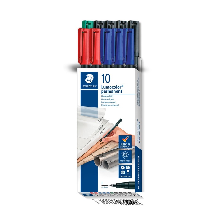 Set 4 Markere permanente, Staedtler, 318 B10, Multicolor