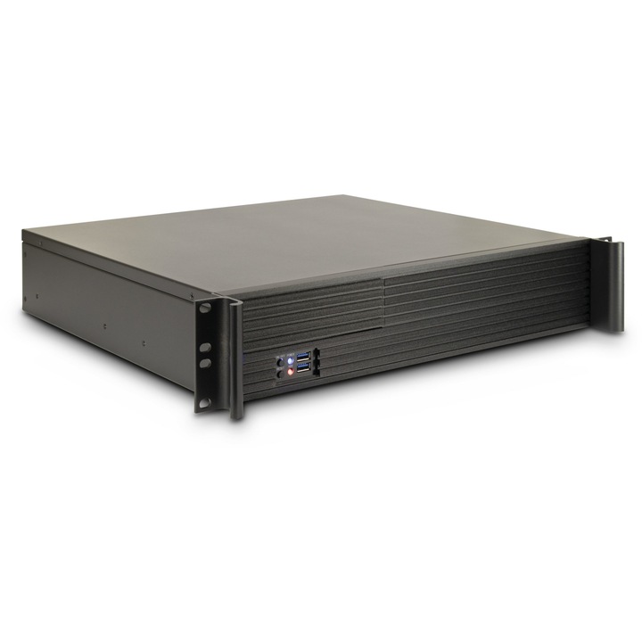Server, Inter-Tech 2U-K240L, 48.3 cm, Negru