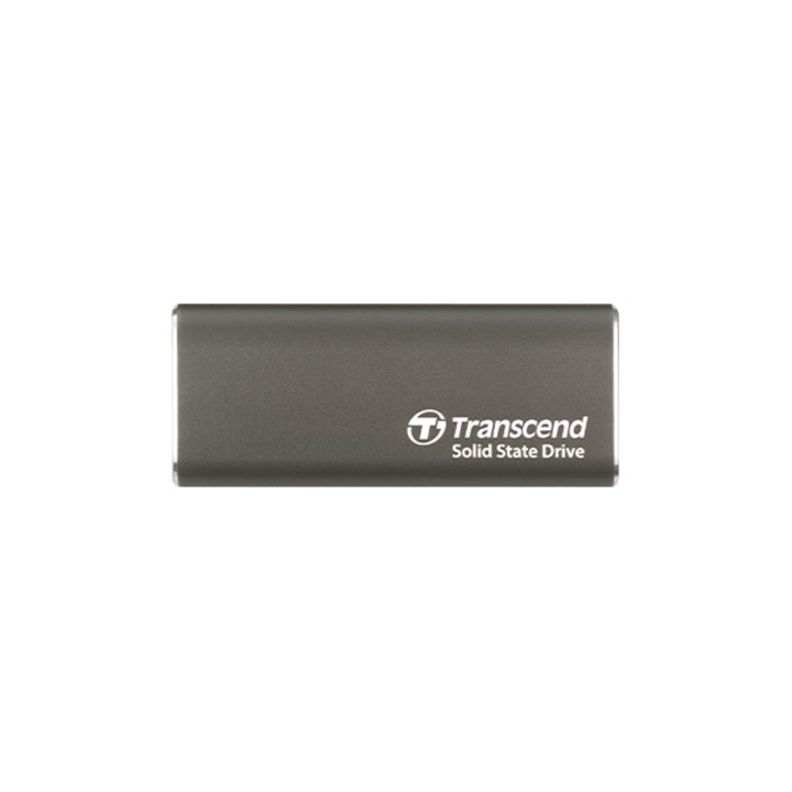 SSD, Transcent, 2 TB, hordozható USB, 10 Gbps, szürke