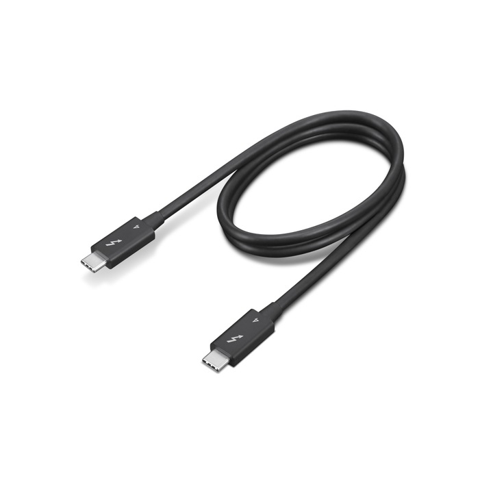 Cablu Thunderbolt 4, Lenovo, Plastic, USB-C - USB-C, 0.7 m, Negru