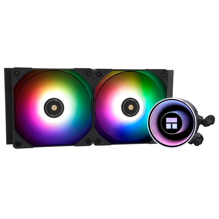 Carcasa pentru computer darkFlash DY460, Full Tower, ATX, ITX, M-ATX, 4 Ventilatoare ARGB incluse, Negru