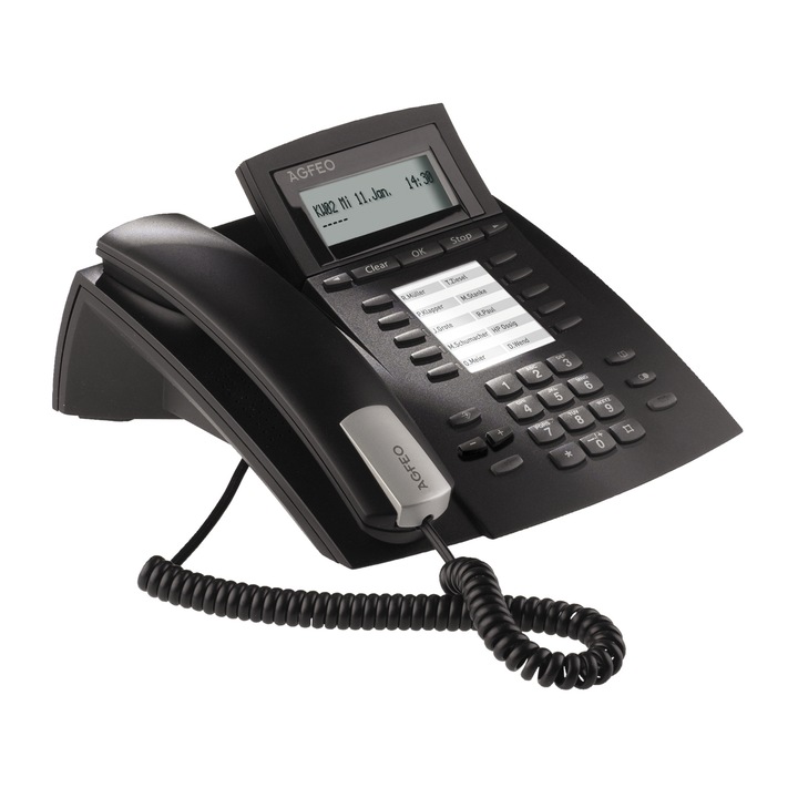 VoIP телефон, Agfeo, Пластмаса, Черен, 235x210x130 mm