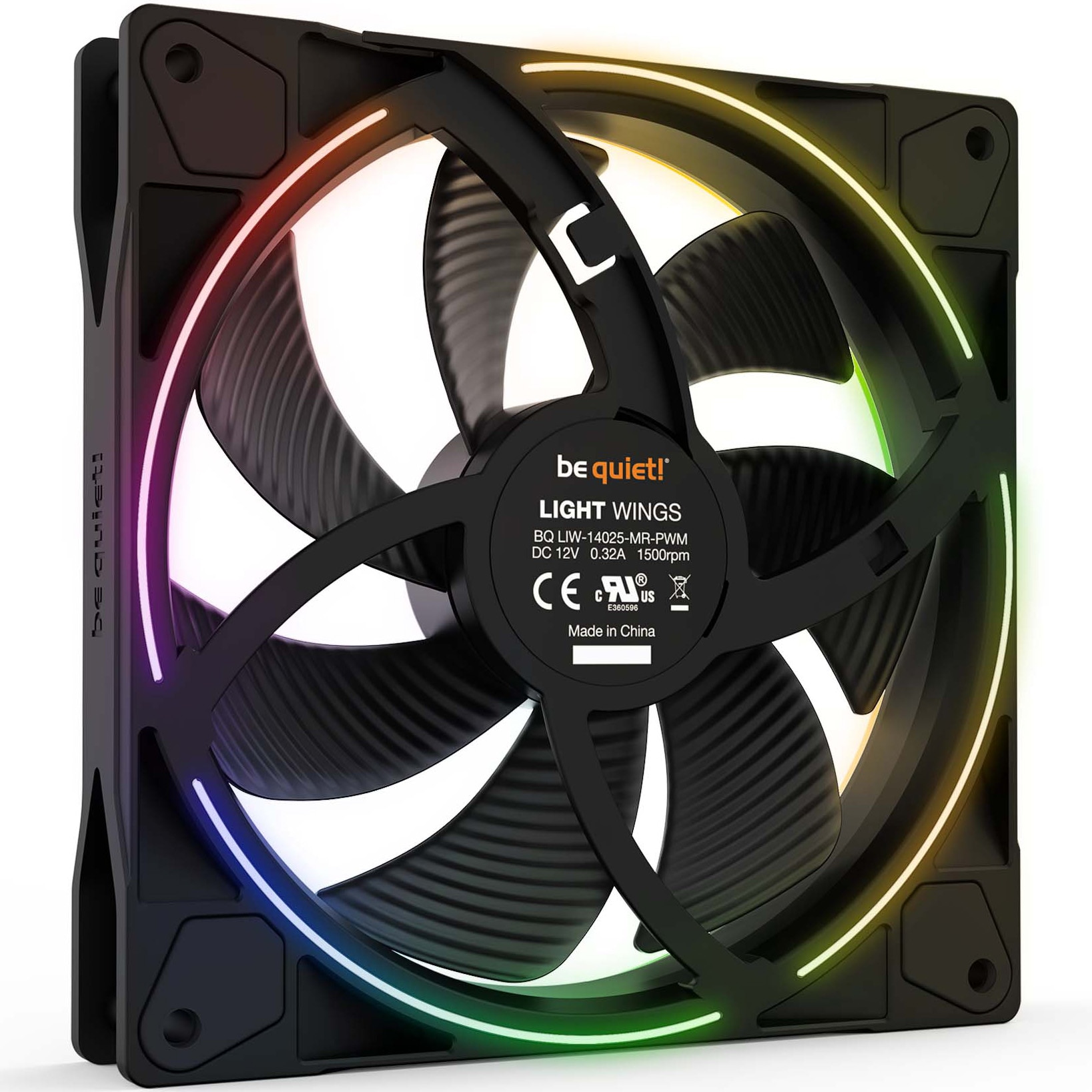 Ventilateurs PC Be Quiet! Light Wings 140mm PWM - Pack De 3 - Éclairage ARGB 20 LEDs - Silencieux (23.3 DB) - Flux D'air élevé