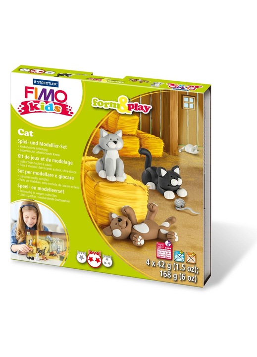 Пластилин, Staedtler, 4 цвята, Многоцветен