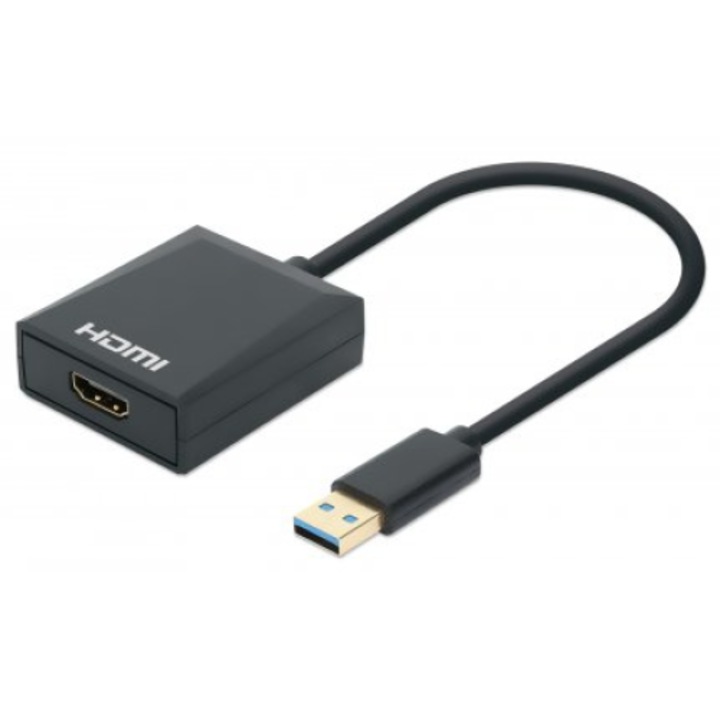 Adapter, Manhattan, műanyag, fekete