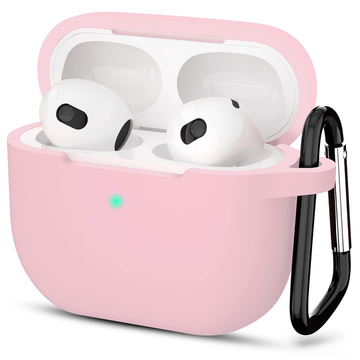 Husa de protectie din silicon pentru Apple AirPods 3, Q137, Pink