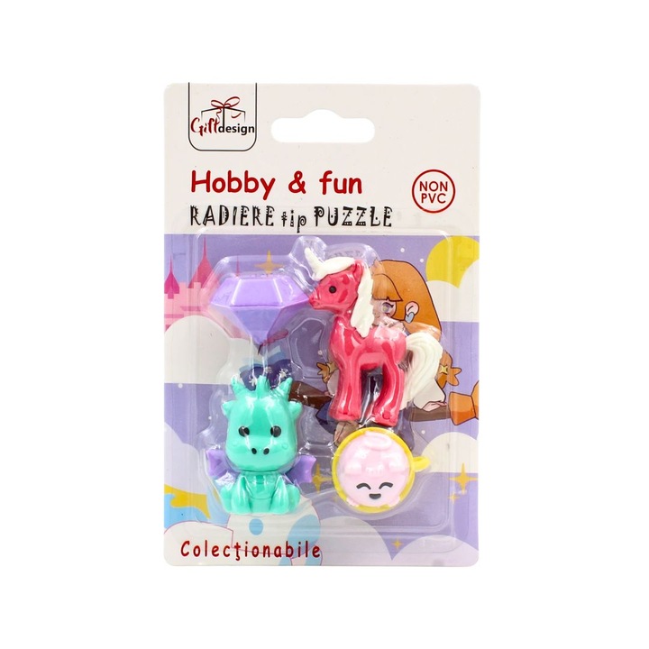 Set 4 radiere colectionabile Hobby Fun purcelus