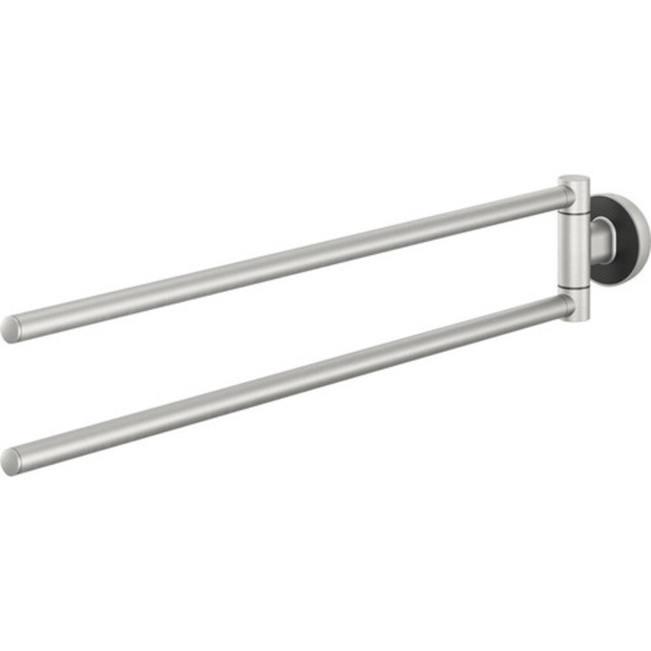 Suport Prosop Baie Tiger Cooper, Mobil, Cu 2 Brate, 45, 9 Cm, Inox/negru