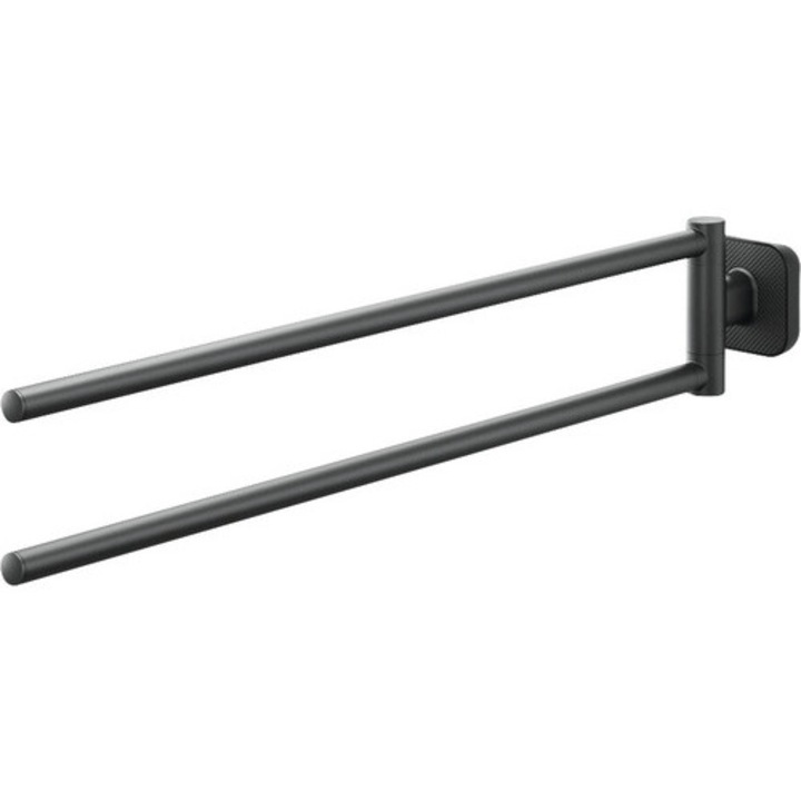 Suport Prosop Baie Tiger Carv, Mobil, Cu 2 Brate, 45, 9 Cm, Negru Mat