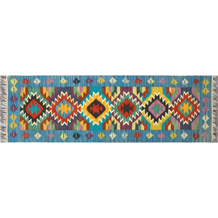 Covor kilim NARIN, Luxury Rugs, Lana, Multicolor, grosime 5 mm, 61x197 cm