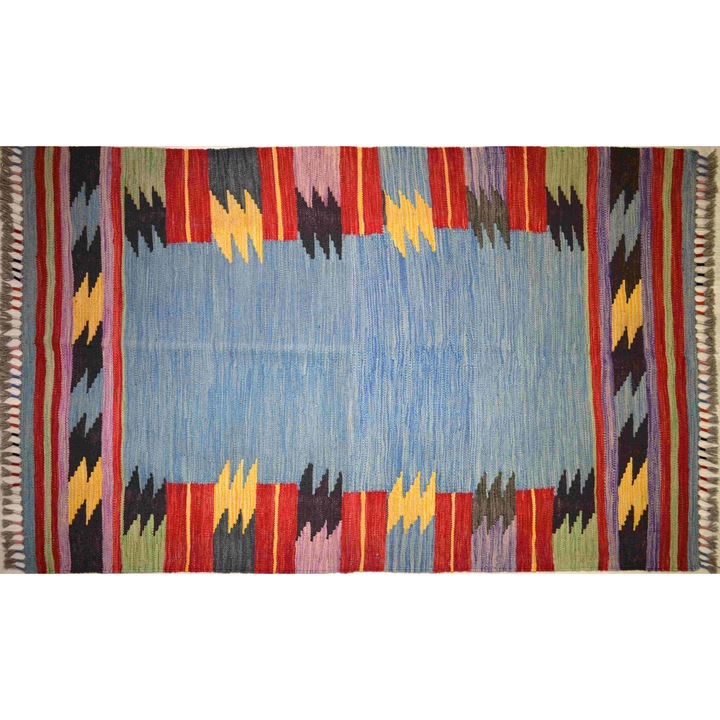 Covor kilim YELIZ, Luxury Rugs, Lana, Multicolor, grosime 5 mm, 100x153 cm