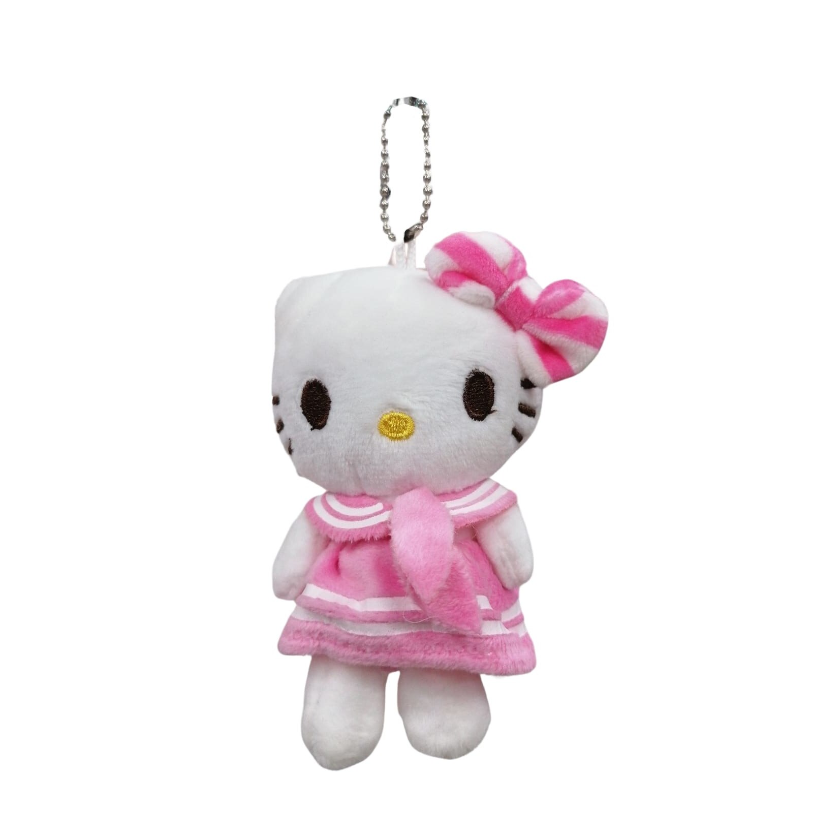 Jucarie de plus, Hello Kitty, cu snur, tip breloc, roz deschis, 13 cm ...