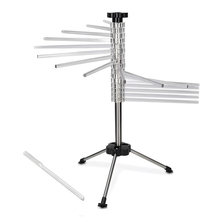 Uscator de paste, pliabil, 44x25x7 cm, 16 brate, 2 kg, transparent