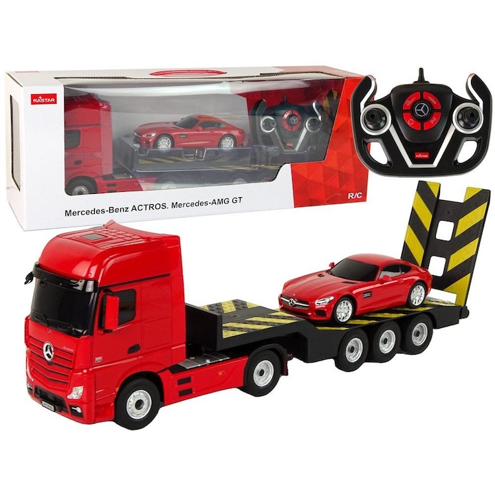 Играчка автовоз, Leantoys, пластмасов, червен