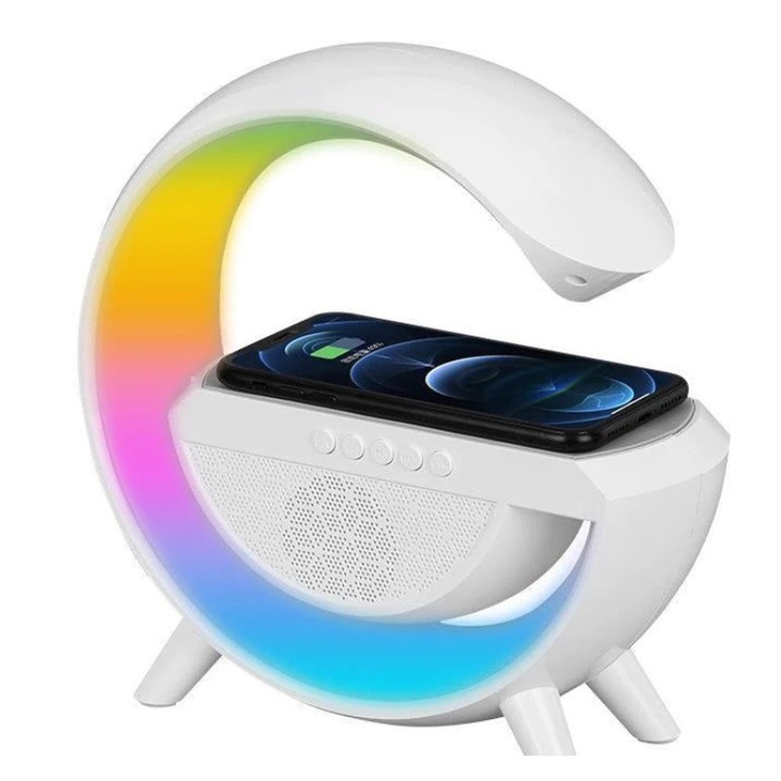 Boxa portabila bt 2301, lampa acumulator, multicolora, incarcare wireless