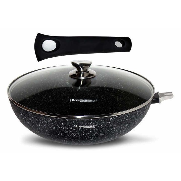 Rosenberg wok, levehető fogantyúval 32cm