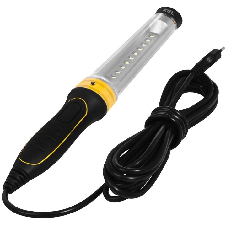 Lampa LED pentru atelier, 0.5Wx10 led, IP20, 2X0.75MM2/5m, H05VV-F, 250lm, cu intrerupator si carlig