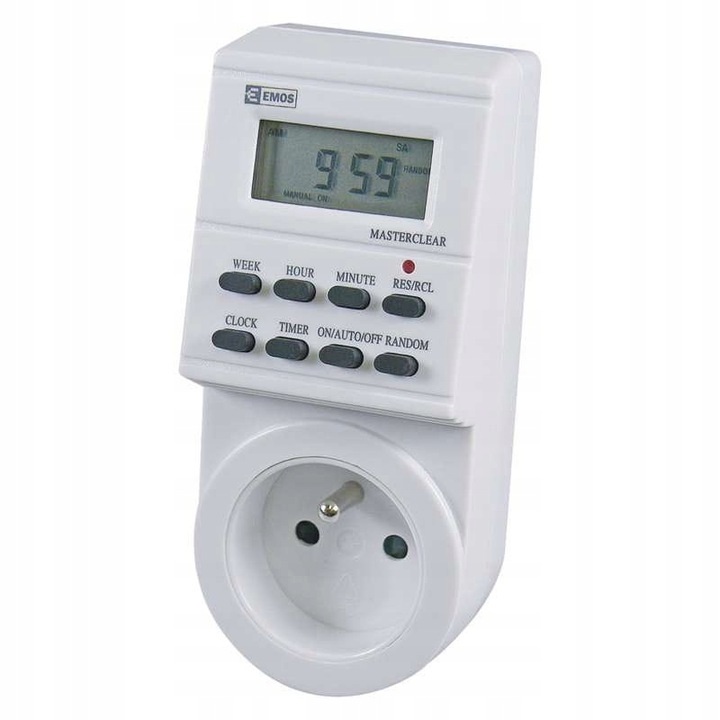 Контакт с таймер, цифрово време, Emos TS-EF1, 8 цикъла/ден, 230V