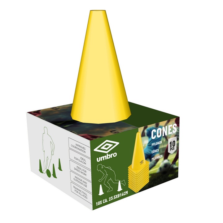 Umbro Буй, жълт 14x14x23cm, 10 бр