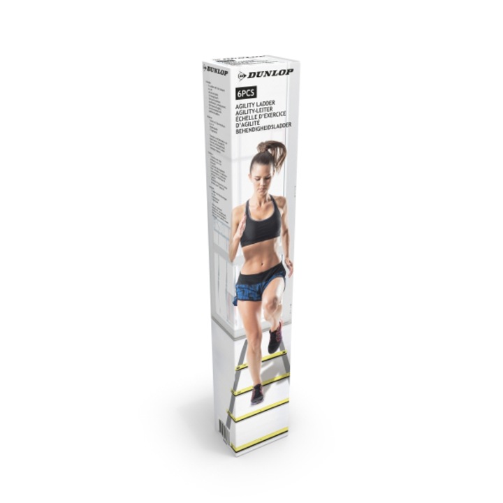 Стълба DUNLOP Agility със здрави стъпала за тренировка на координация, футболна и баскетболна тренировка, 4 м