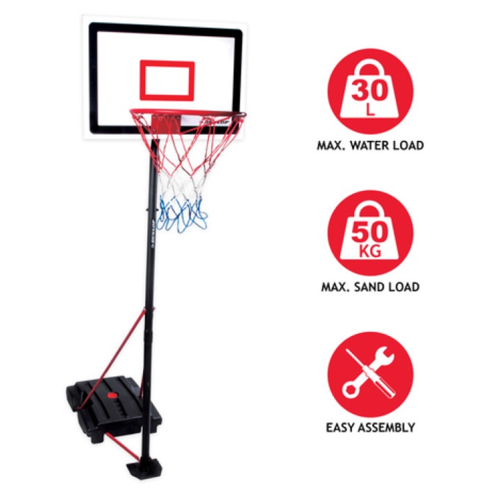 DUNLOP fém mobil kosárlabda palánk, 165-205cm, + labda +pumpa