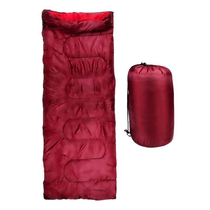 Sac de dormit CAMP ACTIVE 190x72cm 190T rosu +10C