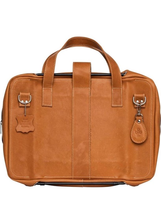 Geanta laptop, R-GO, Piele, compartimente multiple, maro, 15,6", 45x6.5x34cm