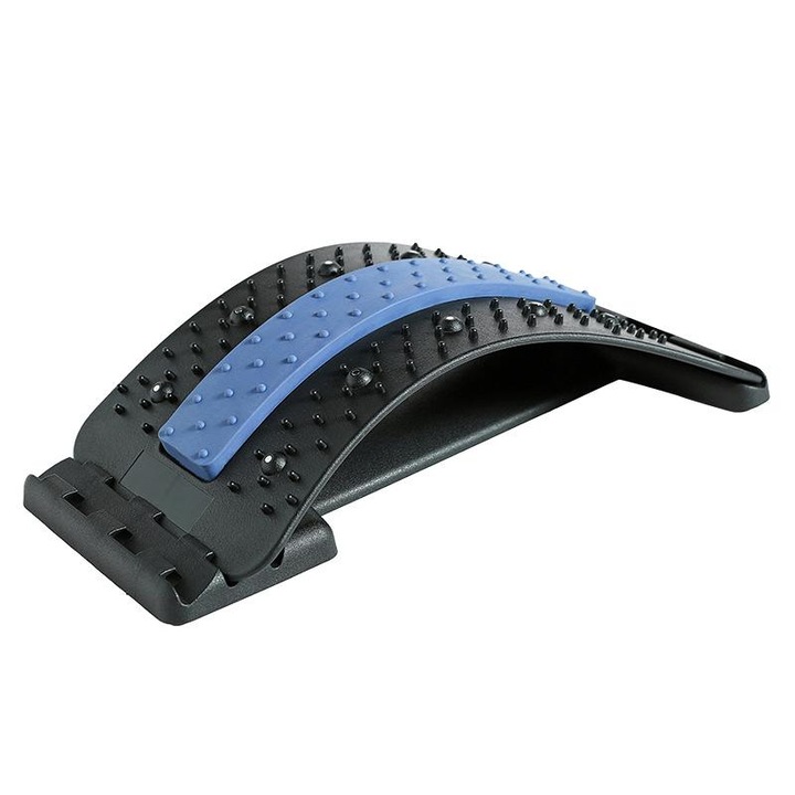 Aparatoare pentru spate Neo™, reglabila, pentru intinderea si relaxarea muschilor, 38.5 x 12 x 25.5 cm, Negru/Albastru