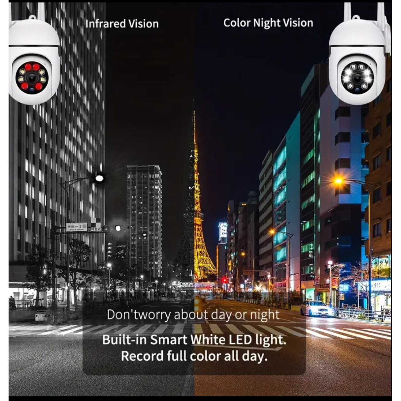 WIFI камера за наблюдение, 2.4G, 5G, мащабиране, въртене, светещи ...