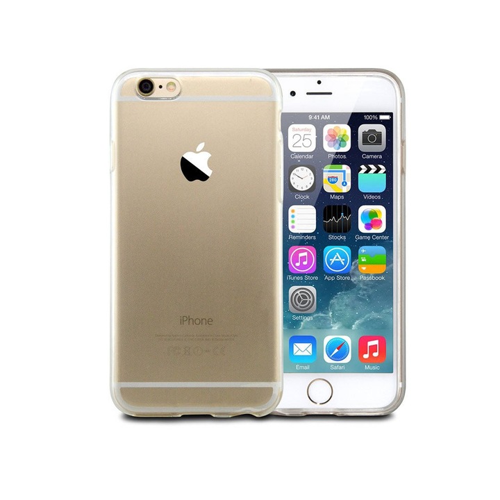 Husa silicon Compatibila cu iPhone 6 Compatibila cu iPhone 6S slim Protectie A+, Transparenta