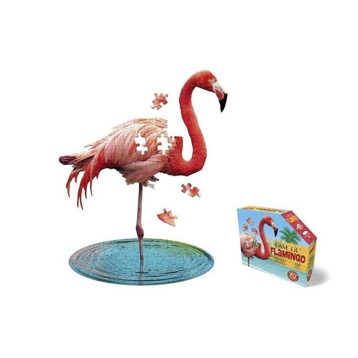 Puzzle contur Madd Capp I am Lil' Flamingo, set 100 piese, multicolor, 61x76cm