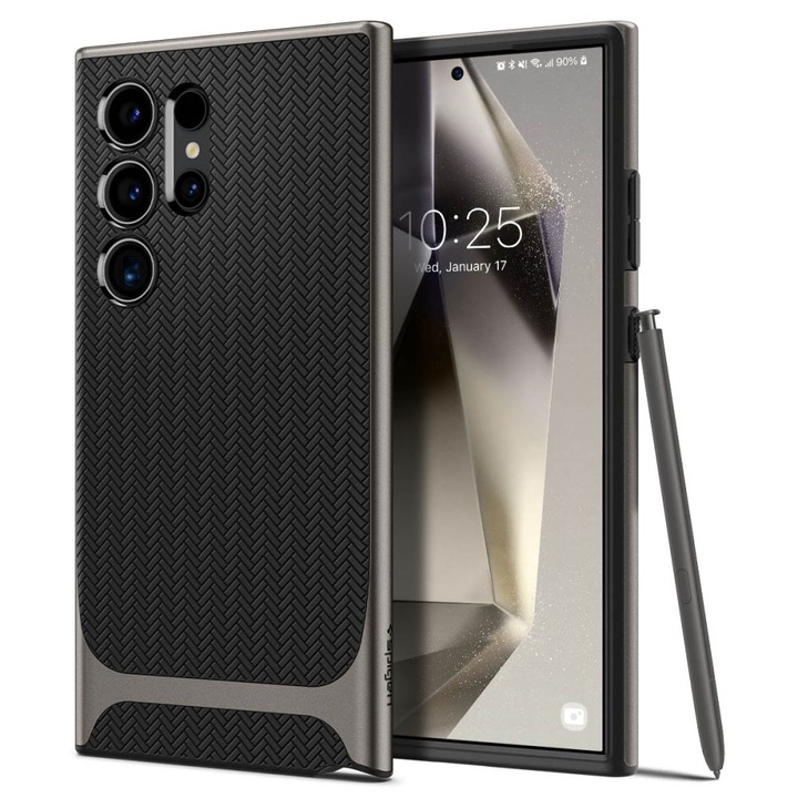 Кейс за Samsung Galaxy S24 Ultra, Spigen Neo Hybrid, Gunmetal