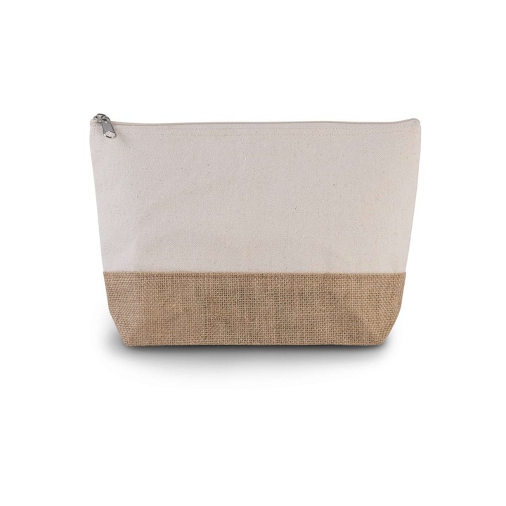 Női vászon és juta kozmetikai táska KI0276, Natúr, Natúr, Univerzális
