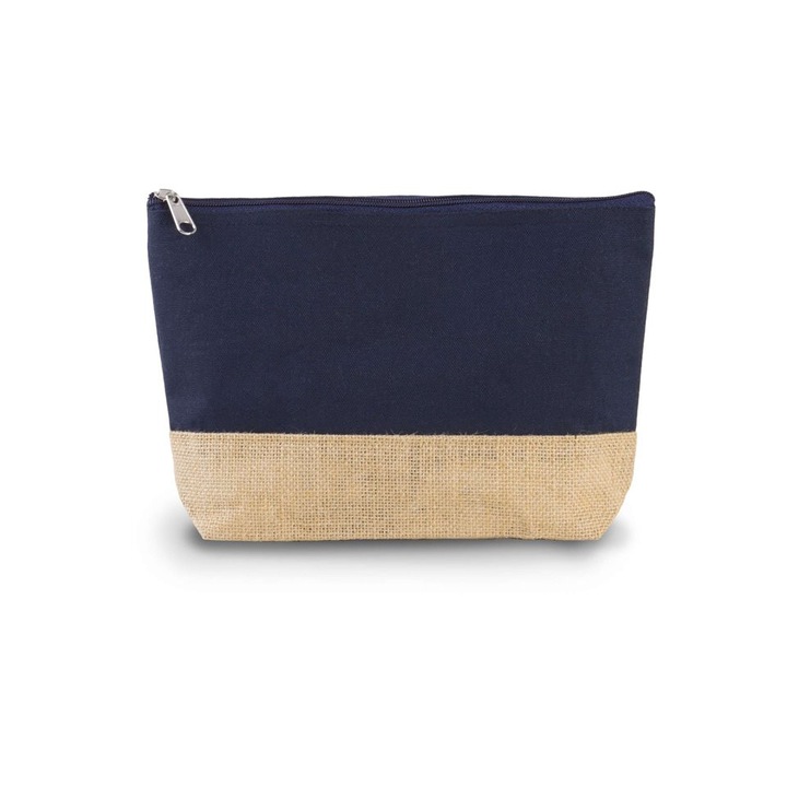 Portfard pentru femei din panza si iuta KI0276, Navy, Natural White, Universal