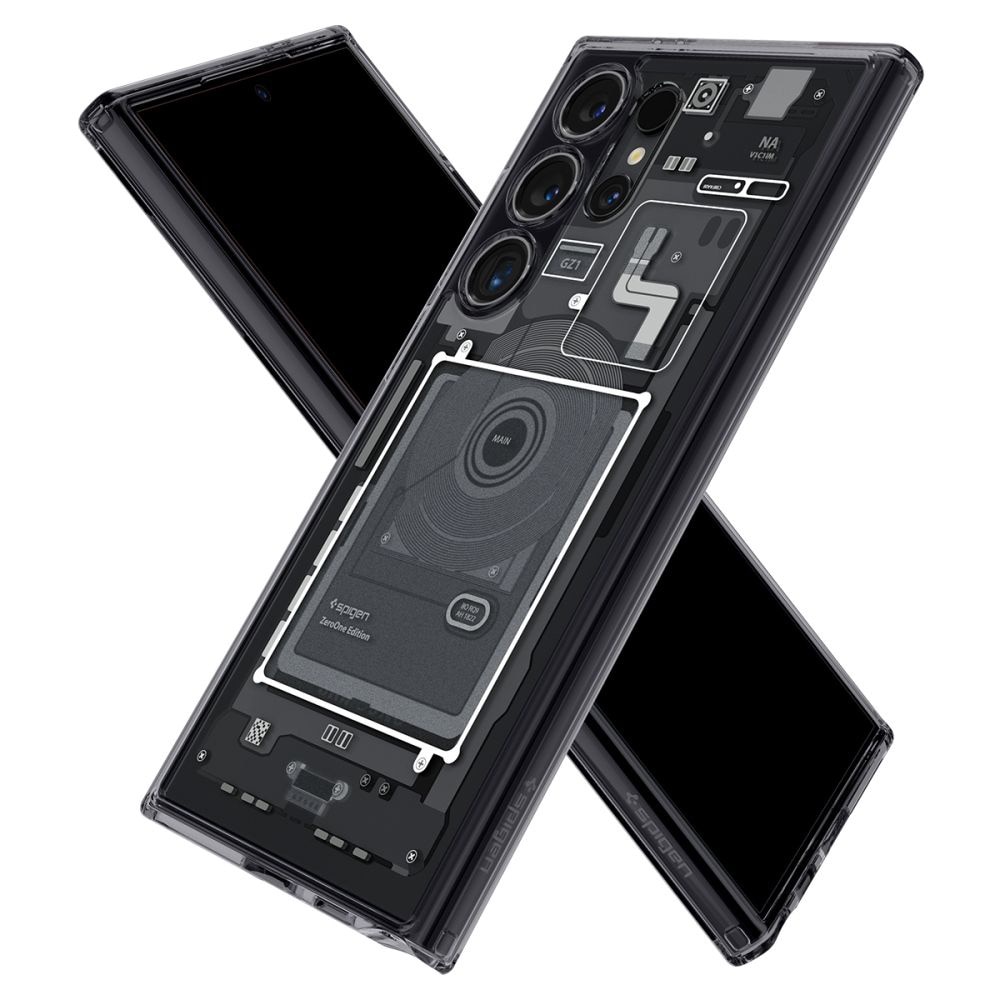 Husa, Spigen Ultra Hybrid pentru Samsung Galaxy S24 Ultra, Gri Fumuriu (Zero One)