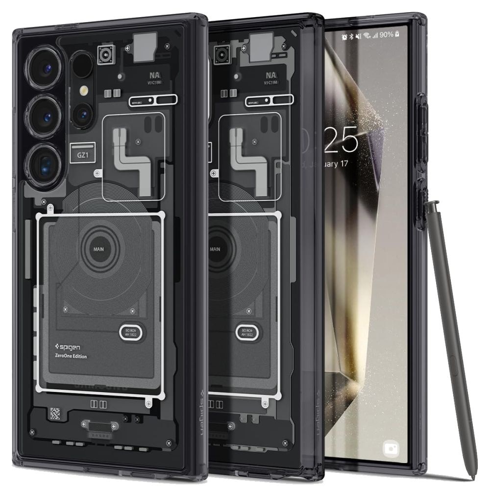 Husa, Spigen Ultra Hybrid pentru Samsung Galaxy S24 Ultra, Gri Fumuriu (Zero One)