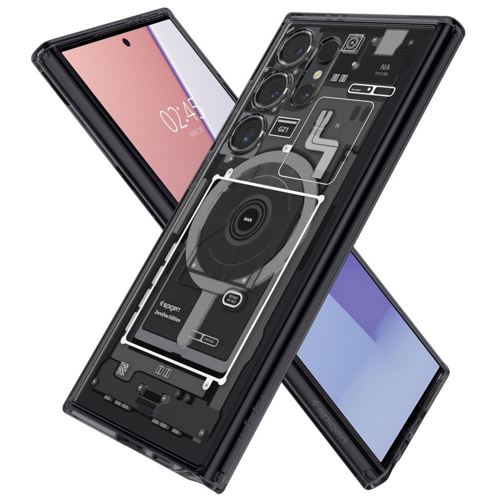 Husa, Spigen Ultra Hybrid pentru Samsung Galaxy S24 Ultra, Gri Fumuriu (Zero One)