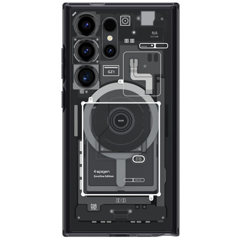 Husa, Spigen Ultra Hybrid pentru Samsung Galaxy S24 Ultra, Gri Fumuriu (Zero One)