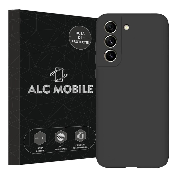 Husa Soft Touch, slim, ALC Mobile, anti soc, compatibila cu Samsung Galaxy S22 Plus, Negru Tpu