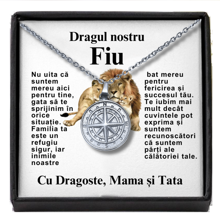 "Irtű" nyaklánc, apától és anyától, lánc plusz medál, ékszerdoboz és kártya