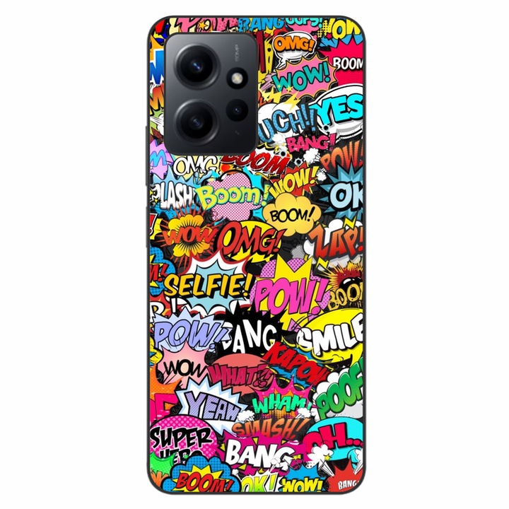 Husa compatibila cu Xiaomi Redmi Note 12 4G Silicon Gel Tpu Model Pop Art Pow Wow Boom