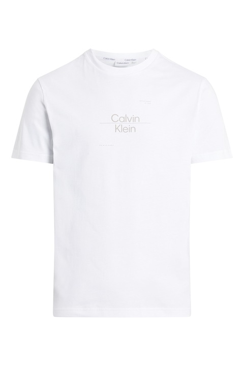 CALVIN KLEIN, Памучна тениска с лого, Бял