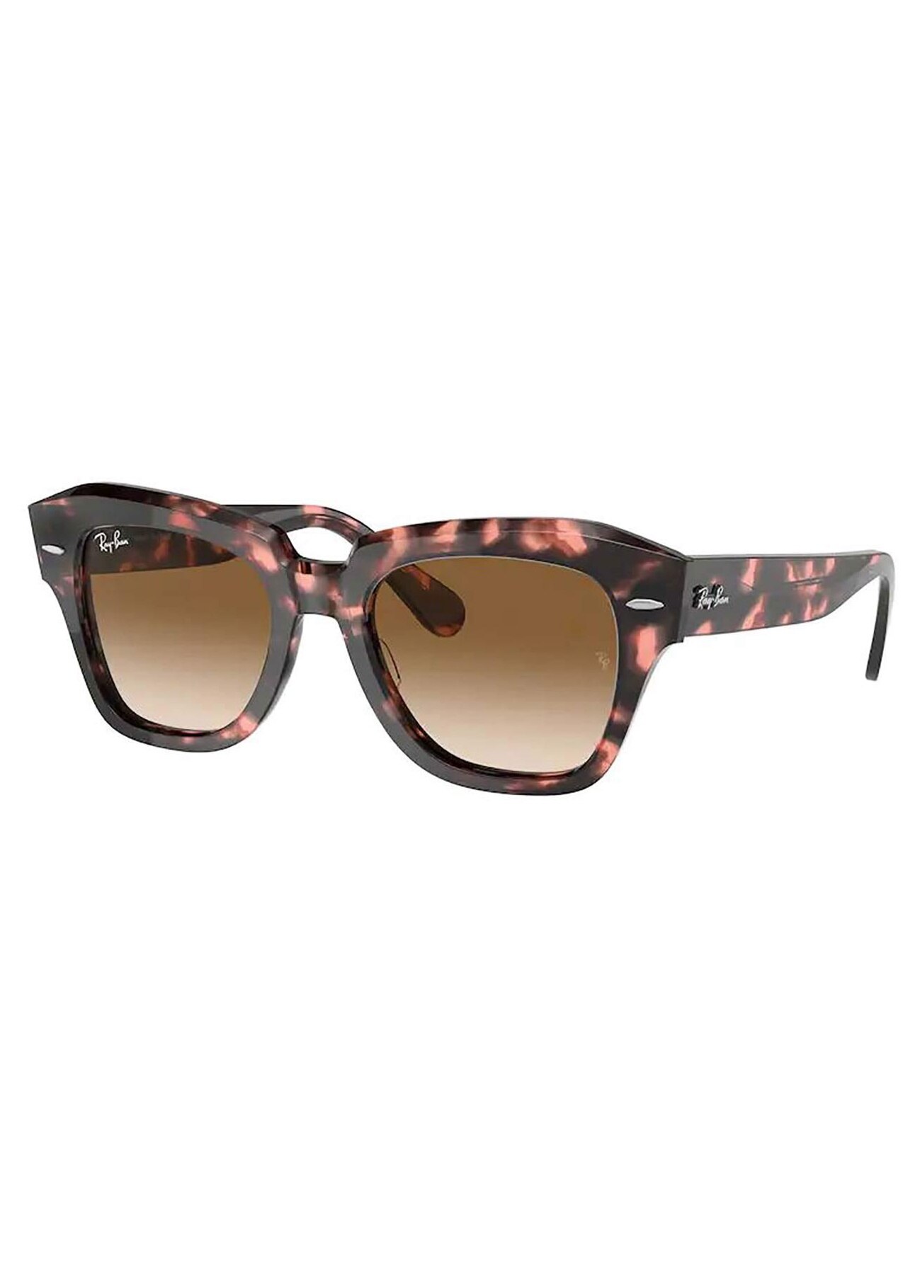 Ochelari de soare unisex, RAYBAN, 2186-state-street 133451, Acetat,  52-20-145, Maro/Roz - eMAG.ro