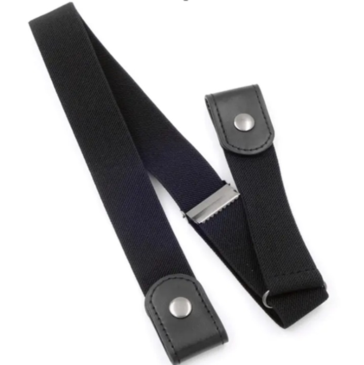 Curea elastica neagra pentru pantalon fara catarama