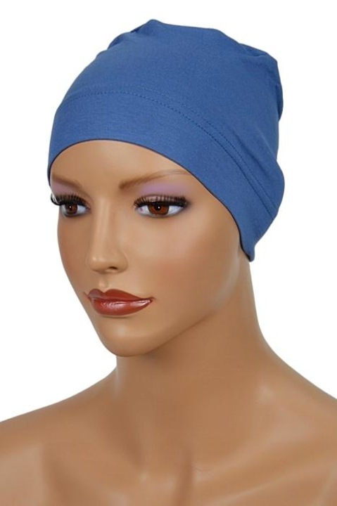 Turban dama, Eva Design, Fibre de bambus, 55-60 cm, Albastru
