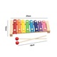 Музикален инструмент Flippy Xylophone, дървен, 8 музикални ноти, 2 перкусионни пръчки, 4-6 години, многоцветен